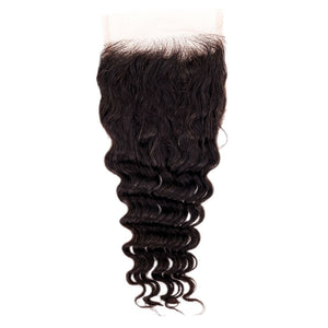 Soft Versatile Curl 4x4 Brazilian Deep Wave Closure